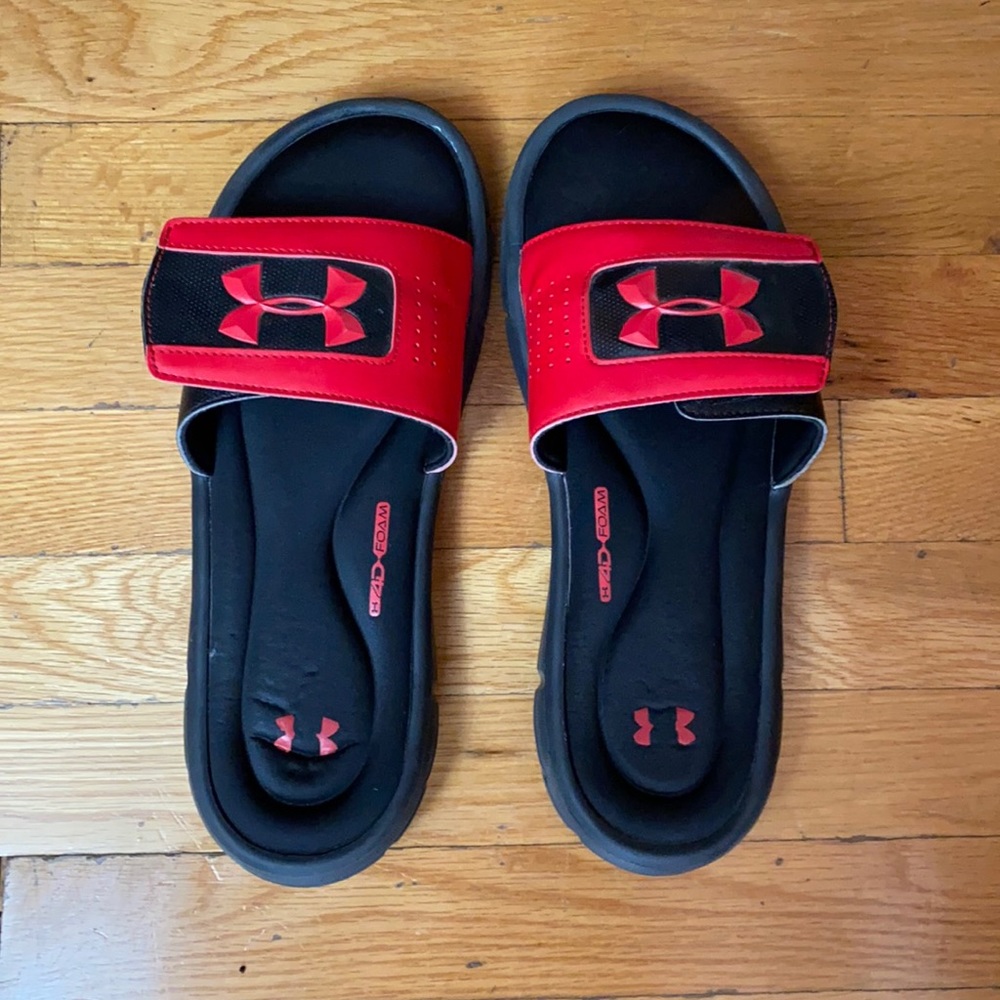 Red under armour slides